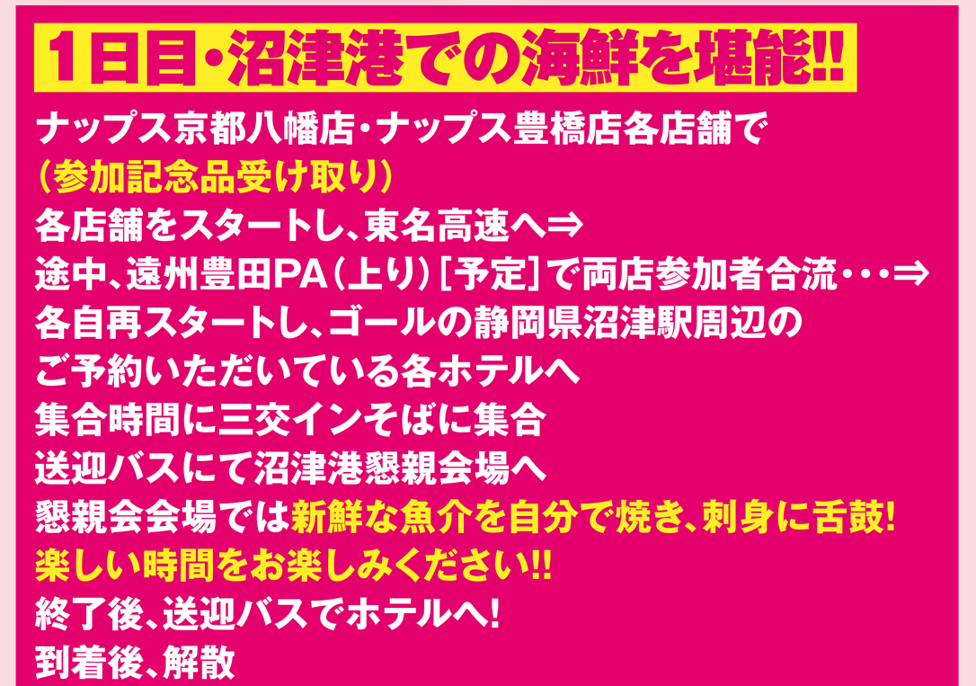 1日目・沼津港での海鮮を堪能！