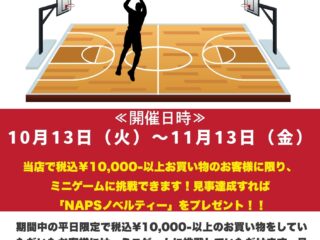 【平日限定】10,000円以上ご購入でミニゲームチャレンジ！！1球玉入れ大会！
